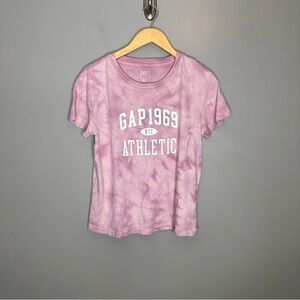 Gap Tie dye pink “gap athletics” crewneck tshirt